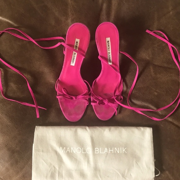 Manolo Blahnik Shoes - Manolo Blahnik Strappy Fuchsia Sandals